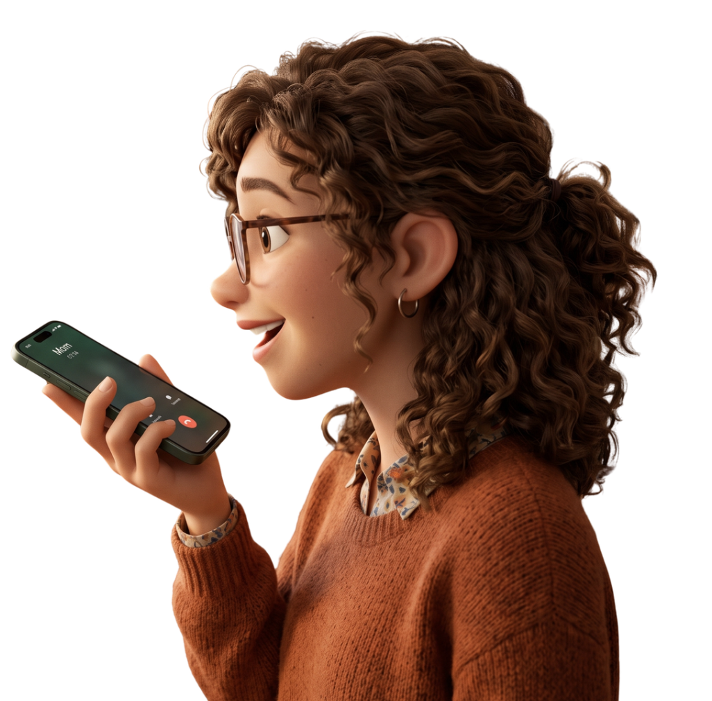 Character talking on the phone